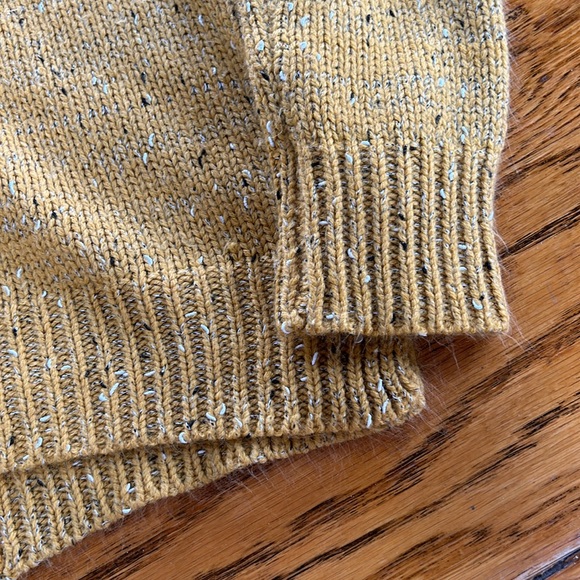 Le Lis back button style sweater. Elbow patch. Mustard/black/white. Size Medium - Picture 5 of 10